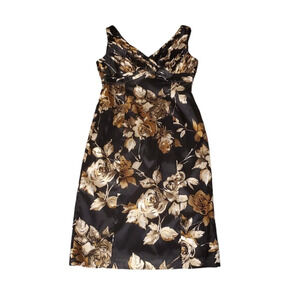 Coldwater Creek Floral Dress Pleated Sleeveless Wedding Cocktail Party Women 6